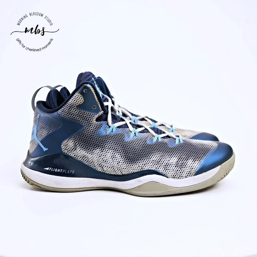 Jordan Super Fly‎ 3 PO Athletic Mid Top Basketball Shoes Blue White Men 11.5